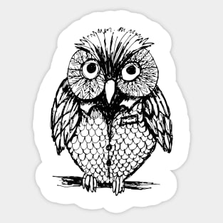 B&W Owl Sticker